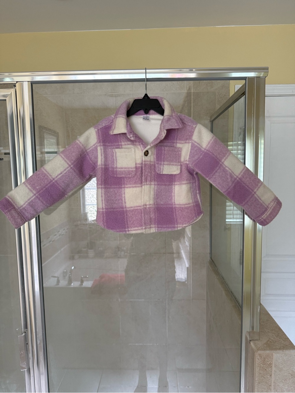Carter’s-Lilac Plaid Fleece Shacket Jacket- Size 4T
